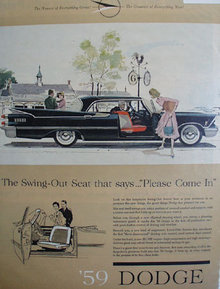 59 Dodge With Swing Out Seat 1958 Ad.