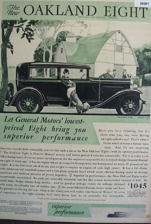 General Motors Oakland Eight 1930 Ad