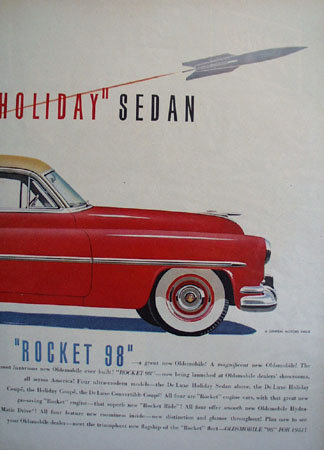 Oldsmobile Rocket 98 Car 1951 Ad.
