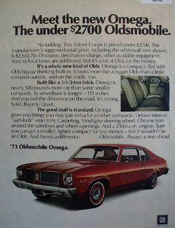 GM 73 Oldsmobile Omega 1972 Ad