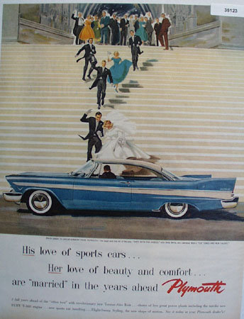 Plymouth Car At Wedding 1957 Ad