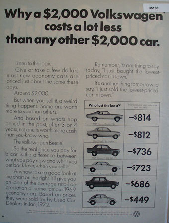 Volkswagen Beetle Car 1972 Ad