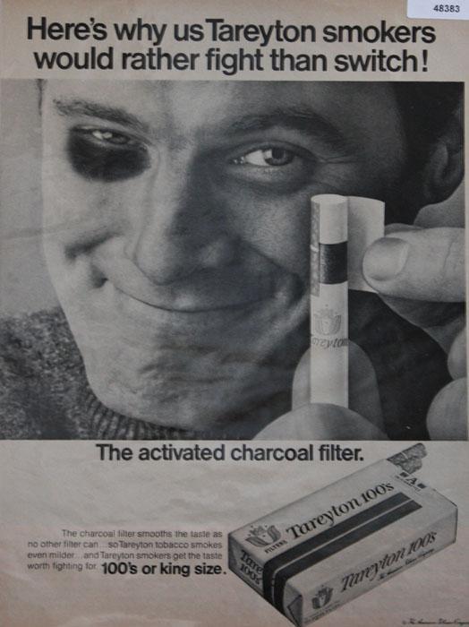 Tareyton 100s Cigarettes 1968 Ad.