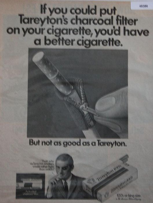 Tareytons Charcoal Filter 1968 Ad