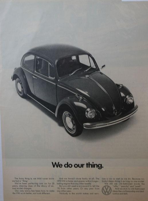 Volkswagen Bug 1970 Ad.