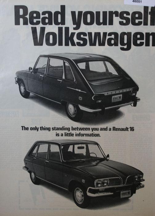 Renault 16 Car 1970 Ad.