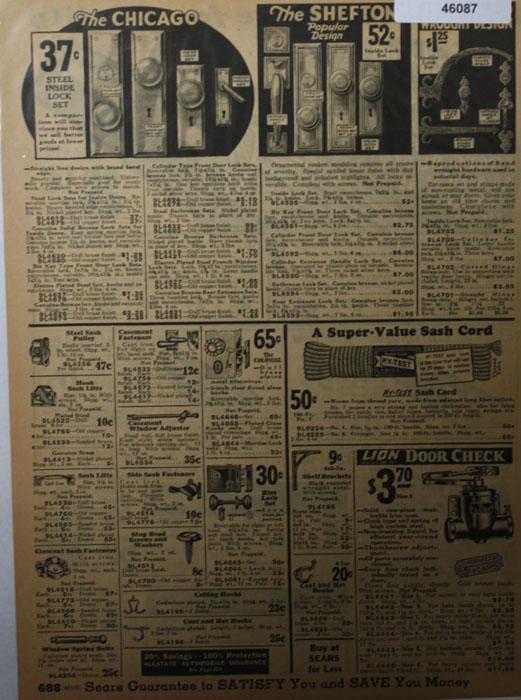 Sears Locksets And Hardware 1933 Ad