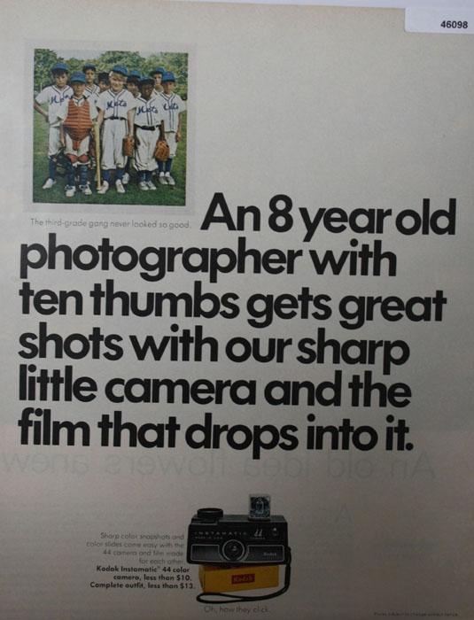 Kodak Instamatic 44 Camera 1970 Ad
