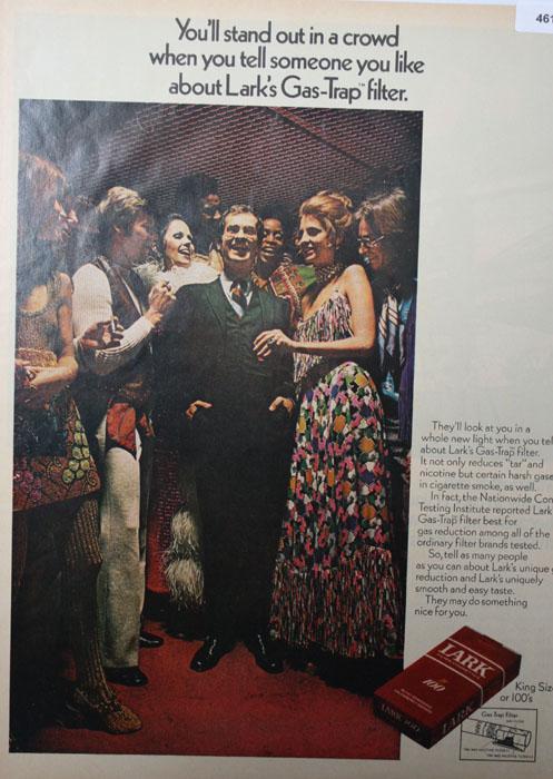 Lark Gas Trap Filter Cigarettes 1970 Ad.