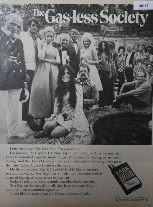 Lark Gas Less Society Cigarette 1970 Ad