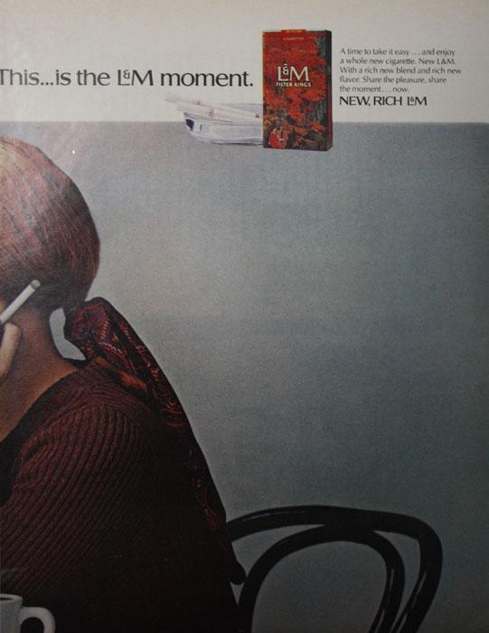 L And M Cigarette 1970 Ad