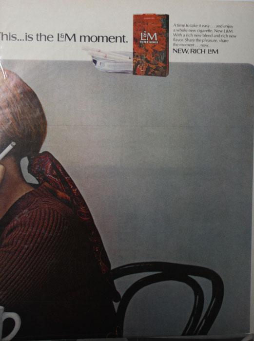 L And M Cigarette 1970 Ad.