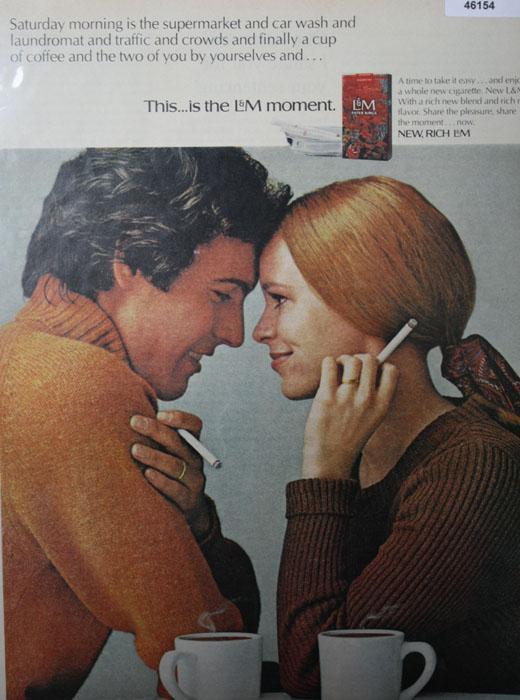 L And M Filter King Cigarette 1970 Ad.