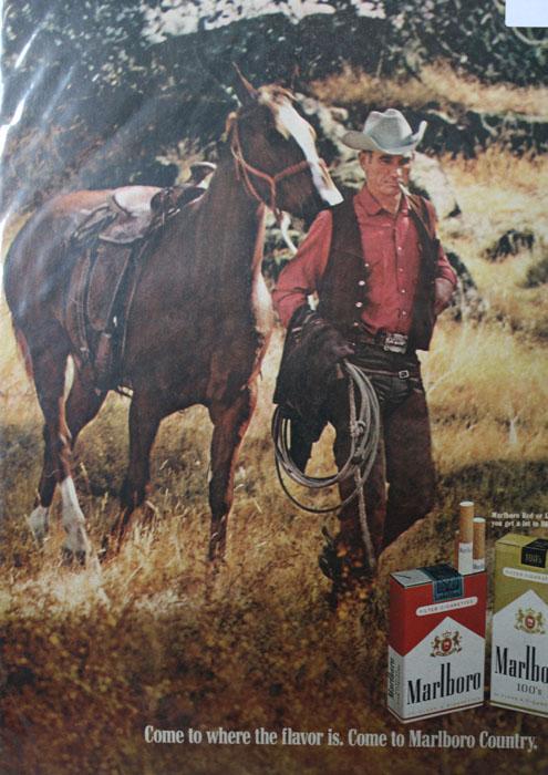 Marlboro Red And Longhorn 100s 1970 Cigarettes Ad.