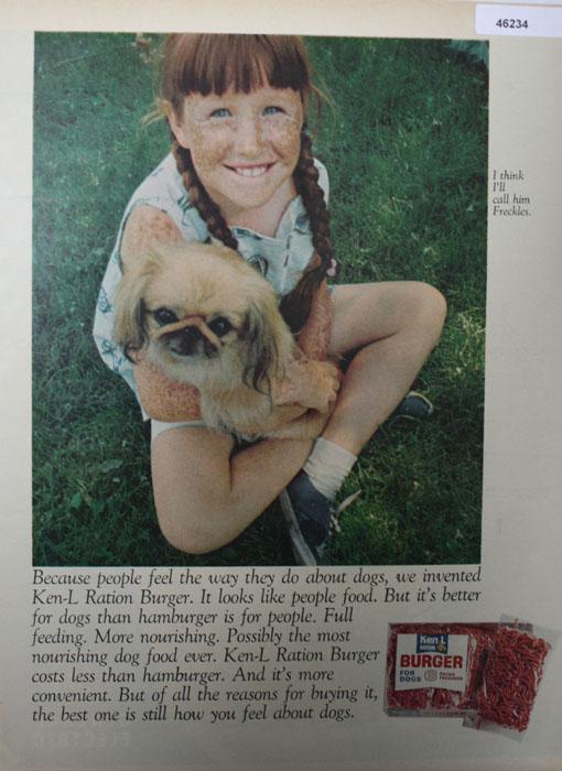 Ken L ration Burger For Dogs 1968 Ad.