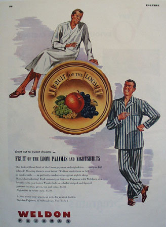 Weldon Pajamas Fruit of The Loom Ad 1947