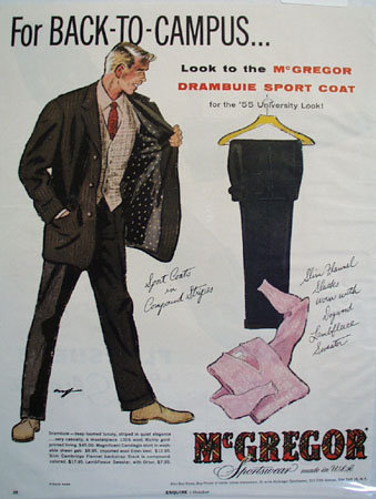 McGregor Sportswear Back To Campus Ad 1955