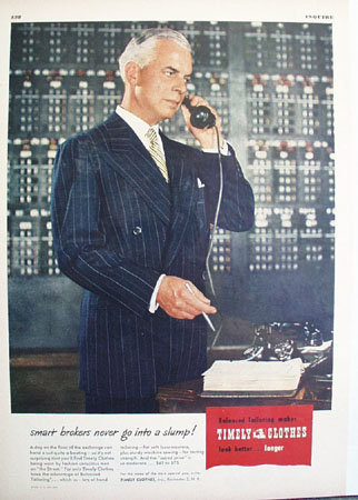 Timely Clothes Never Go Into Slump Ad 1947