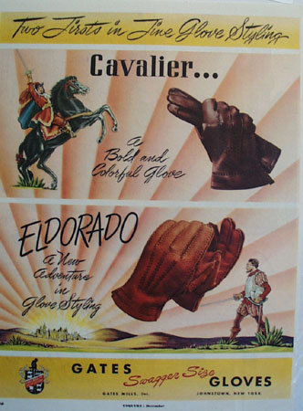Gates Gloves Cavalier Ad 1953