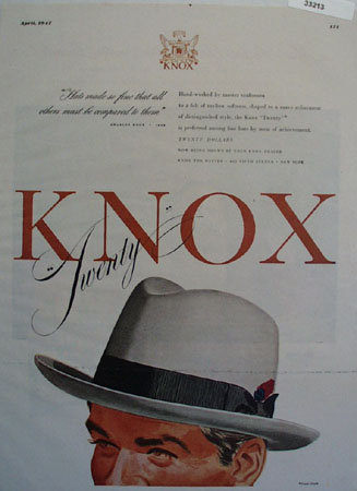 Knox The Hatter The Twenty Ad 1947