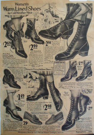 Montgomery Ward Womens Lined Shoes Ad 1925