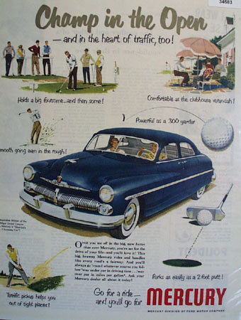 Mercury Golf Scene 1950 Ad