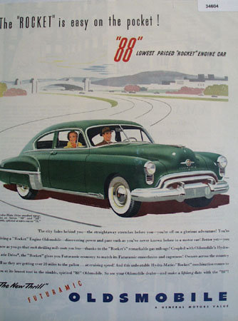 Oldsmobile Futuramic Rocket 88 1949 Ad