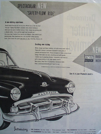 Plymouth New Inside and Outside 1951 Ad