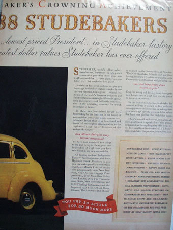 Studebaker President And Commander 1937 Ad