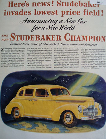 Studebaker New Champion 1939 Ad