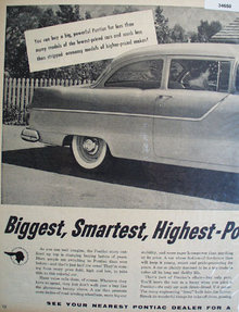 Pontiac Strato Streak V-8 1955 Ad
