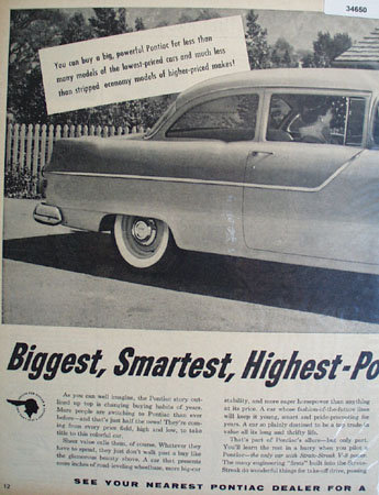 Pontiac Strato Streak V-8 1955 Ad