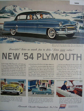Plymouth Belvedere 1953 Ad