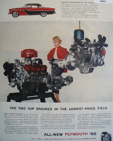 Plymouth With Hi Fire V-8 Engine 1955 Ad