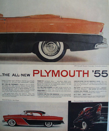 Plymouth Belvedere Convertible 1955 Ad