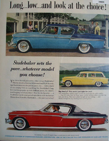 Studebaker Sets The Pace 1955 Ad