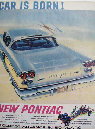 Pontiac Bonneville 1957 Ad.