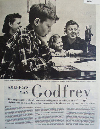 Arthur Godfrey With Son Mike Daughter Pat 1949 Article