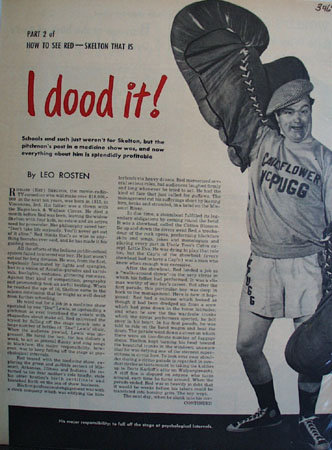 Red Skelton Part 2 by Leo Rosten 1951 Article