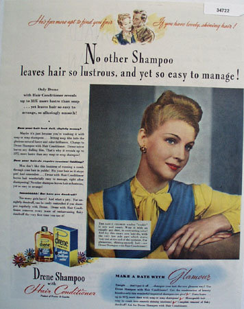 Drene Shampoo With Hair Conditioner 1944 Ad