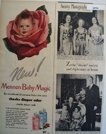 Mennen baby Magic Skin Care 1950 Ad