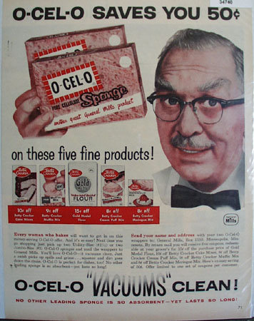 General Mills O-Cel-0 Sponge 1958 Ad