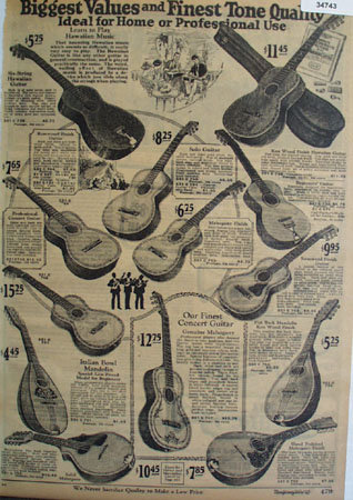 Montgomery Ward Order by Mail Musical Instruments 1925 Ad