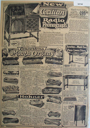Montgomery Ward Mouth Organs 1925 Ad