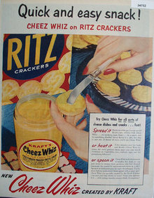 Cheez Whiz And Ritz Crackers 1955 Ad