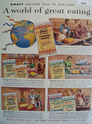 Kraft Cheese Great eating 1958 Ad