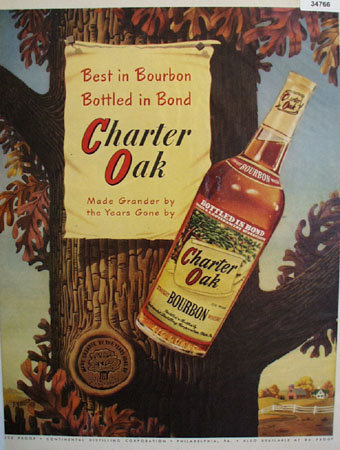 Charter Oak Straight Bourbon Whiskey 1951 Ad