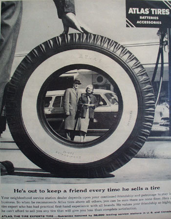 Atlas Tires Batteries And Accessories 1956 Ad