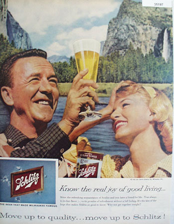 Schlitz Beer by Jos. Schlitz Brewing Co. 1959 Ad
