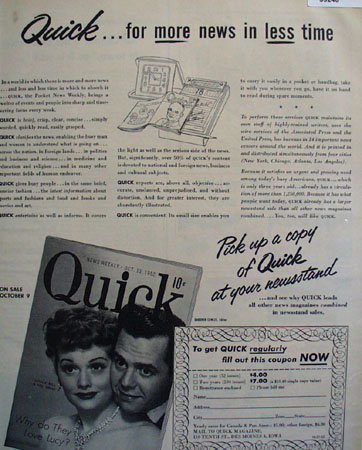Quick Magazine 1952 Ad